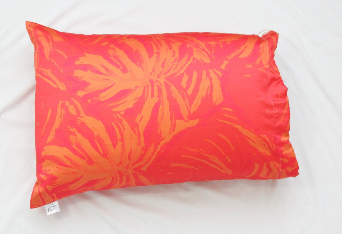 Orange Tropical Satin Pillowcase